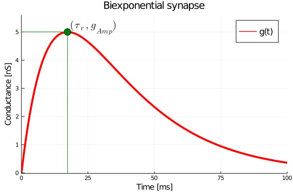 Bi-exponential synapse decay
